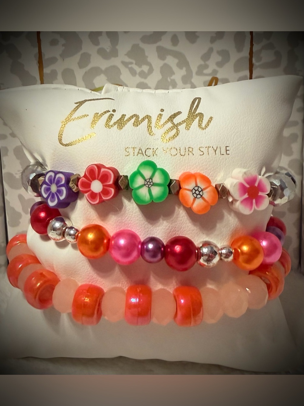 New ERIMISH Bracelets 3 Pc Stack - Floral - Custom Regular, Kids or Extended
